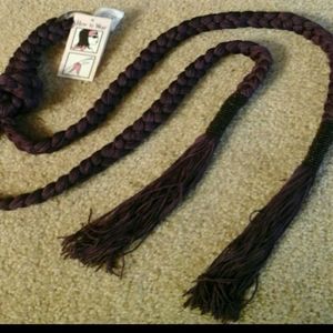 🔵 4/$25 Purple Braided Belt with Beads and Fringe